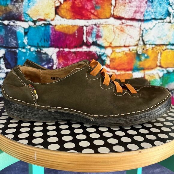 Spring Step Prestigious Slip-On Shoes Green Orange US 6.5-7 EU 37 - Picture 1 of 11